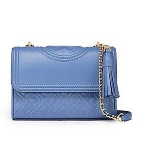TORY BURCH MEDIUM FLEMING CONVERTIBLE BLUE LOTUS